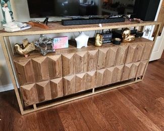 #MB1 - Buy It Now - $800.00 Gorgeous distressed wood and metal console 39 1/2" H x 79" W x 20" D - Local Pickup Only