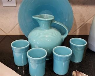 Fiesta pitcher and glasses