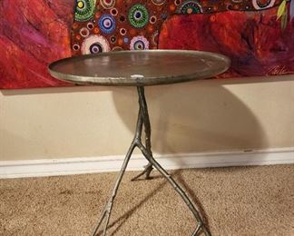 #SB1 - Buy It Now - $140.00
West Elm metal twig leg table 22" H x 20" diameter - Local Pickup Only