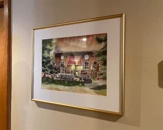 Framed watercolor by Jan Gwinnell
