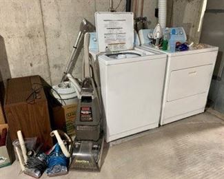 Whirpool practically new--working -- washer and dryer, Hoover carpet cleaner and Oreck vacuum cleaner