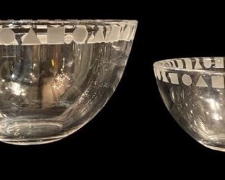 WARD BENNETT FOR SASAKI GEOMETRIC CRYSTAL BOWLS
