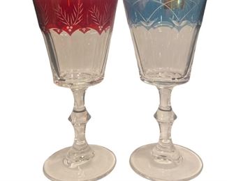 LENOX "WINTER GREETINGS" & "SWEDISH LODGE" WINE GLASSES

