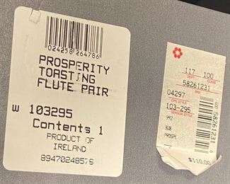 SET OF THREE WATERFORD MILLENNIUM COLLECTION CRYSTAL FLUTE GLASSES WITH BOXES
