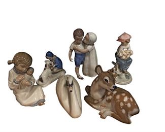 COLLECTION ROYAL COPENHAGEN, BING & GRONDAHL, LAPHIN, LLADRO PORCELAIN FIGURINES
