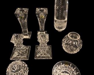COLLECTION ASSORTED WATERFORD CRYSTAL VOTIVES, CANDLEHOLDERS, ETC.
