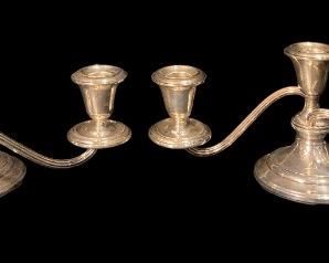 GORHAM WEIGHTED STERLING SILVER CONVERTIBLE CANDELABRAS, TWO
