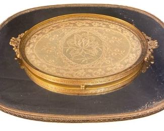 VICTORIAN VANITY DRESSER MIRROR & PERFUME TRAY
