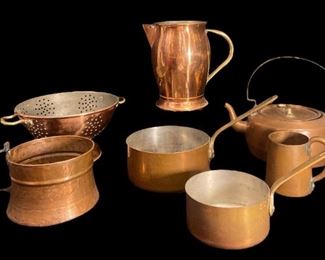 COLLECTION ASSORTED COPPER POTS & ARTICLES
