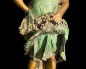 J. MORIE BRONZE SCULPTURES OF CHILDREN ON MARBLE BASES
