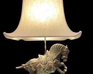 CHINESE BRONZE HORSE LAMP
