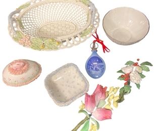 COLLECTION ASSORTED BELLEEK, IRISH DRESDEN, B&G ARTICLES
