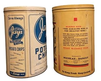 VINTAGE NEW ERA & JAYS POTATO CHIP TINS
