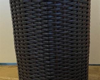 Wicker clothes hamper, brown