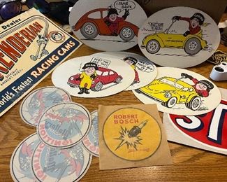 VINTAGE VOLKSWAGEN STICKERS AND AUTO RELATED ITEMS