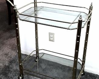 Vintage Hollywood Regency rolling bar cart