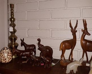 Carved wood animals from Kenya