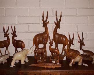 Carved wood animals from Kenya