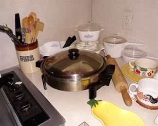 Vintage Corningware and Saladmaster electric skillet