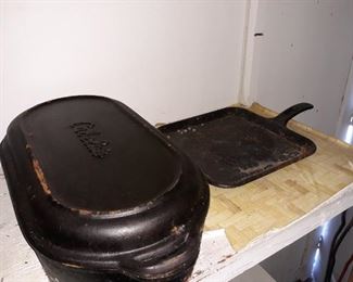Cast iron pot and griddle.