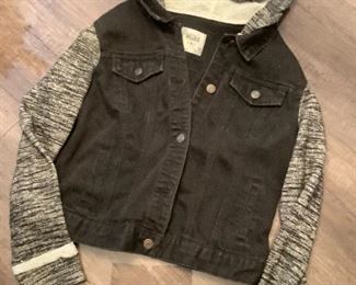MUDD Black Denim Jacket / With Sweater Style Sleeves. Size M