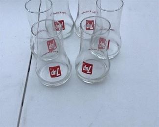 Set of six Vintage Seven - Up Glasses