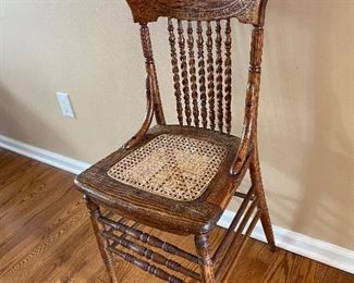 Vintage Oak Cane Bottom Chair