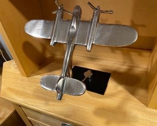 Vintage Airplane Bomber B29 B17 Stanless Twin Motor Prop Mancave Areo Pilot