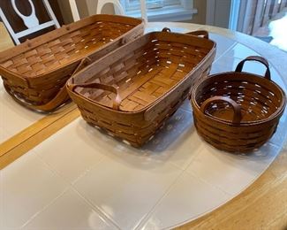 Longaberger handwoven baskets