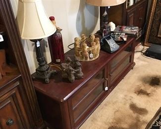 TV center, lamps