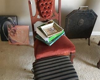 Chair, fireplace screen