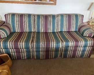 striped sofa