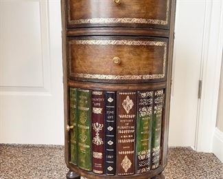 Round Maitland-Smith Book End Table with storage