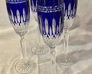 Waterford-Clarendon Cobalt champagne flutes