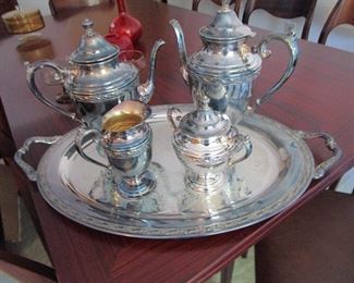 Silver plate tea set