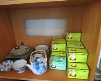 Tea new in box, Japanese porcelains