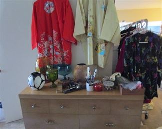 Mid Century dresser, vintage kimonos and more