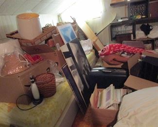 Piles of stuff (it won't look like this for the sale!)