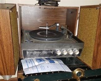 Sears stereo set still has plastic over record player 