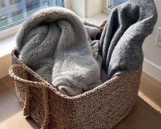 Woven Basket with Alashan RH Throws