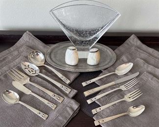 Baccarat France Vase, COSI TABELLINI Tray Community Plate Flatware