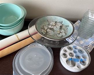 Baking Items Cake Plate, Pie Dish, Rolling Pin  More