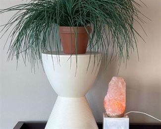 Molded Plastic Accent Table or Stand With Accessories