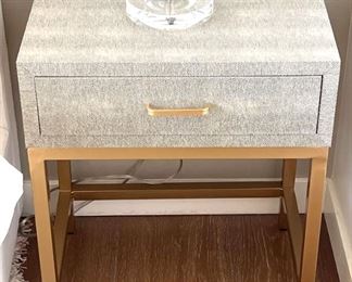 Two Durham Faux Shagreen 1Drawer End Table, Chronicle Gray