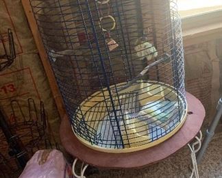 Bird Cage with Table and Accessories