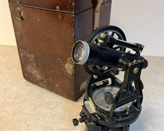 W. & LE Gurley Vintage Surveying Equipment with box