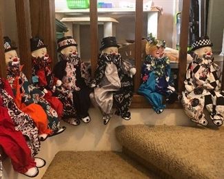 Clowns playing on the stairs