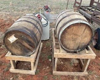 WHISKEY BARRELS W/STANDS