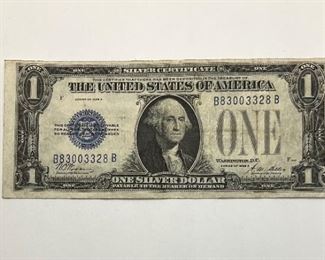 1928 A Blue Seal $1 Silver Certificate
