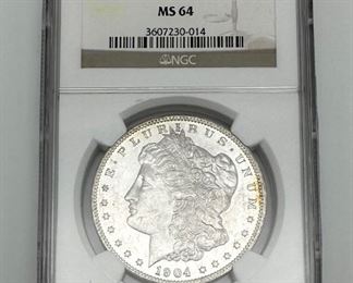  1904-O US Morgan Silver Dollar NGC MS64
